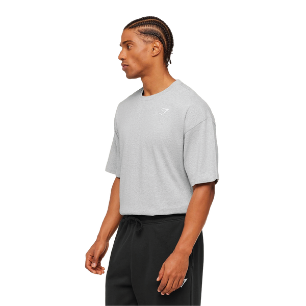 Gymshark Crest Oversized T-Shirt - Light Grey