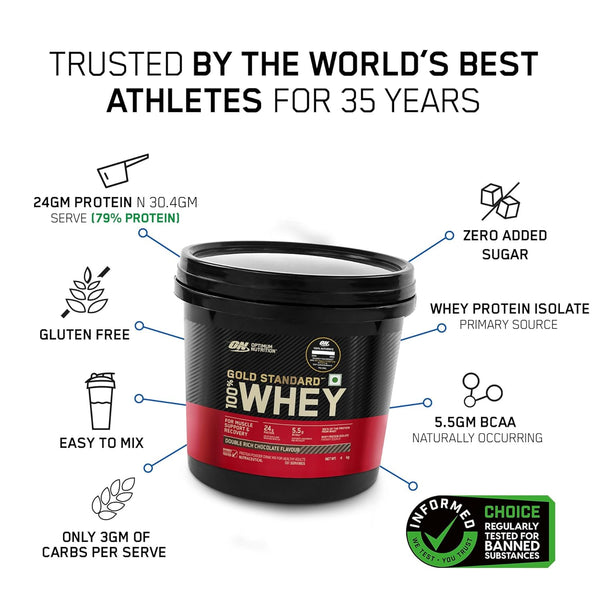 Gold Standard 100% Whey Protein Powder | Double Rich Chocolate | 4 kg