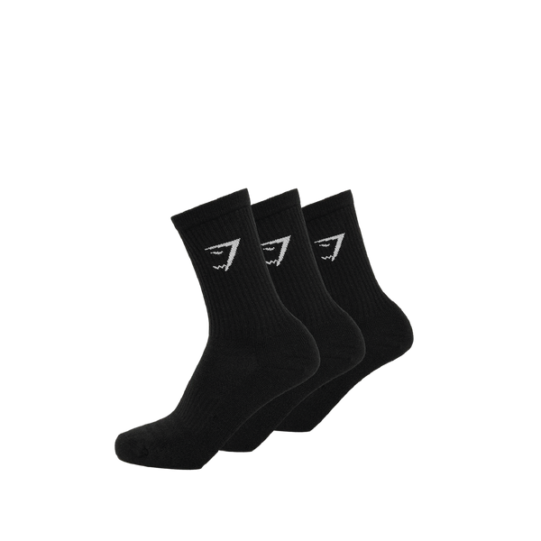 Gymshark Performance Crew Socks 3pk - GS Black