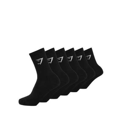 Gymshark Crew Socks 6pk - GS Black