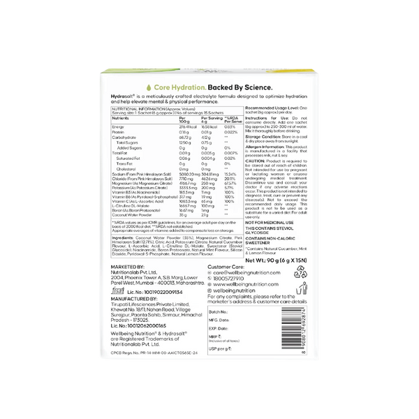 Hydrasalt Cucumber Lemonade (Pack of 15)