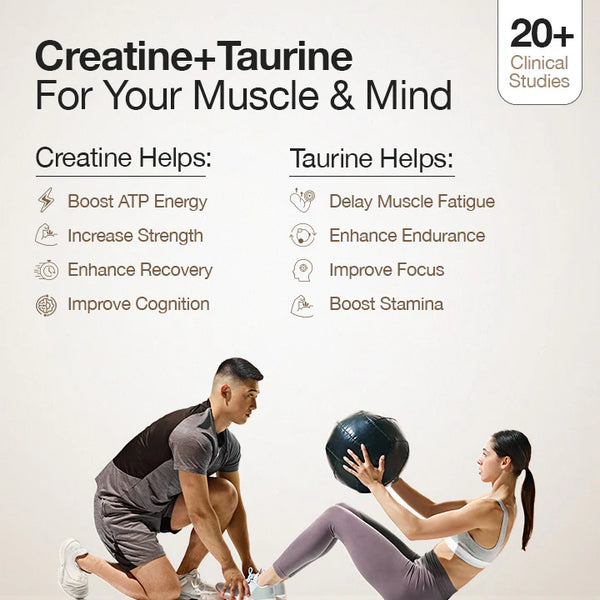 Creatine Monohydrate + HCL | 100g | 300mg Taurine | Unflavoured
