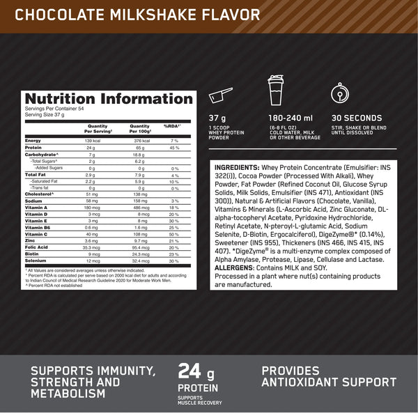 Optimum Nutrition (ON) Performance Whey Protein Powder
