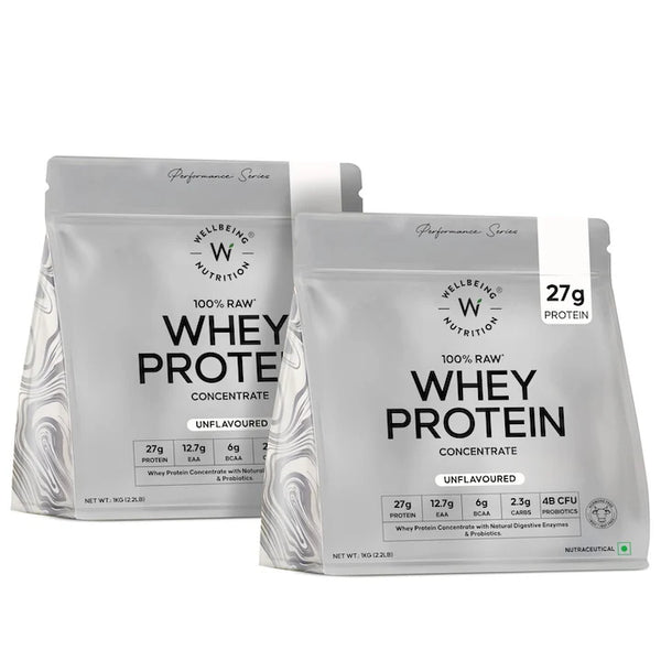 Whey Protein Concentrate 27g | 1kg | 4B CFU Probiotics | Unflavoured