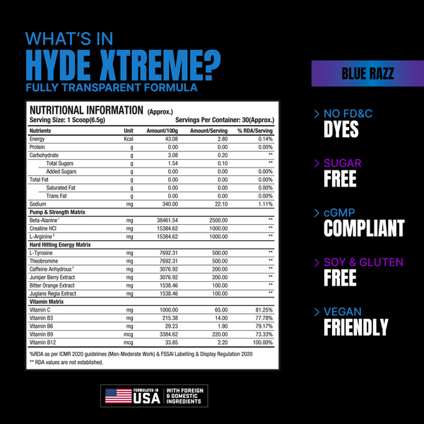 Prosupps Hyde Xtreme Pre Workout - 30 Servings