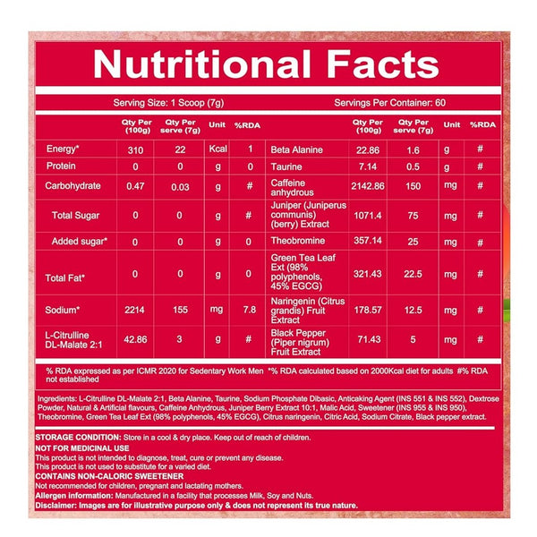 Redcon1 Total War PreWorkout - Sour Peach Rings, 60 Servings