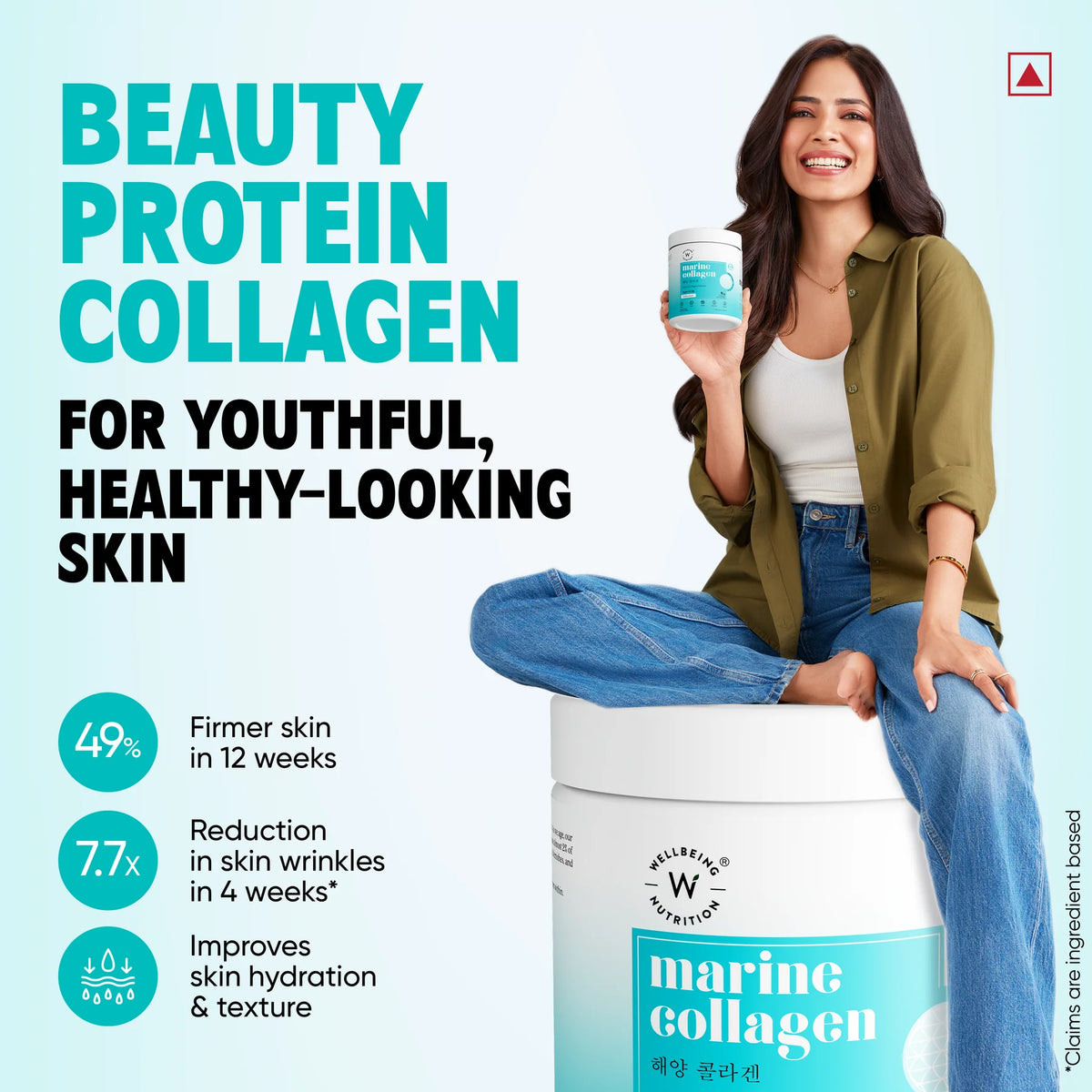 Pure Korean Marine Collagen Peptides | Unflavored | Combat Signs of Ageing