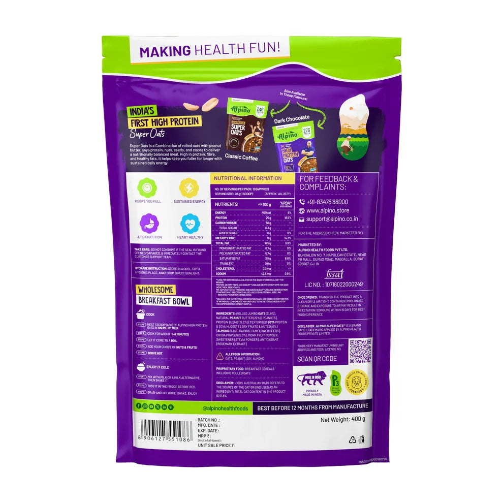 High Protein Super Rolled Oats Chocolate-2kg