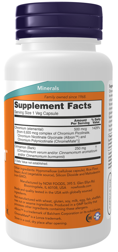 Tri-Chromium™ 500 mcg with Cinnamon Veg Capsules