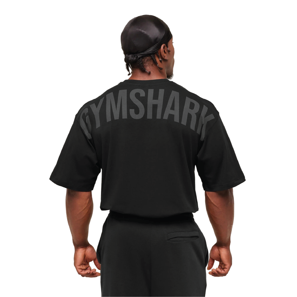 Gymshark Power T-Shirt - Black/Asphalt Grey