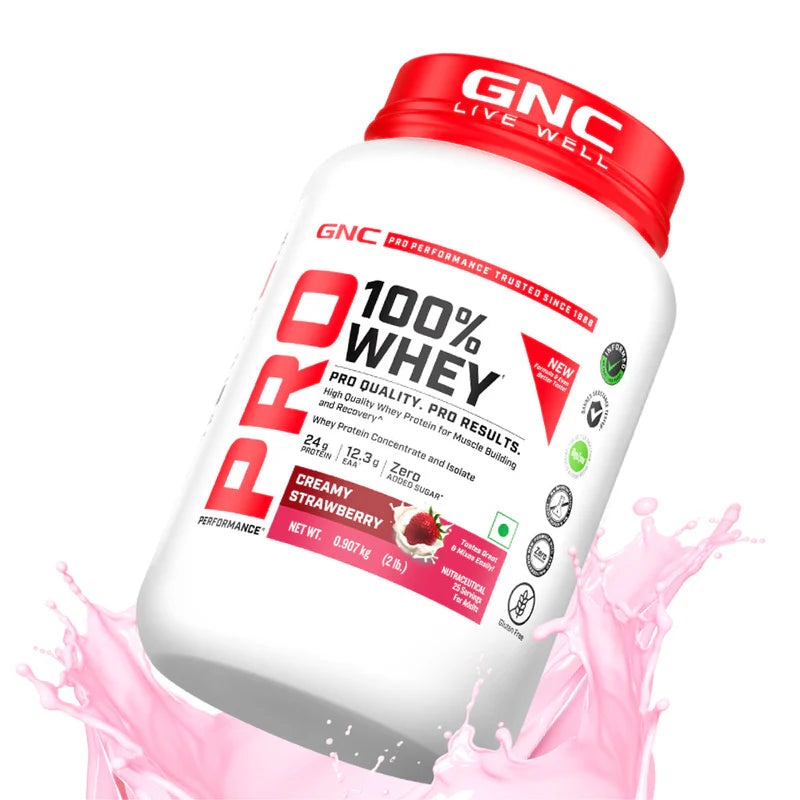 GNC Pro Performance 100% Whey | Creamy Stawberry | 907g