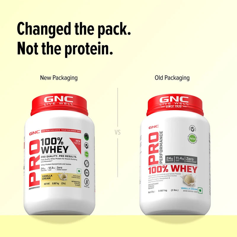 GNC Pro Performance 100% Whey | Vanilla Cream | 907g