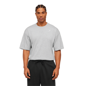 Gymshark Crest Oversized T-Shirt - Light Grey