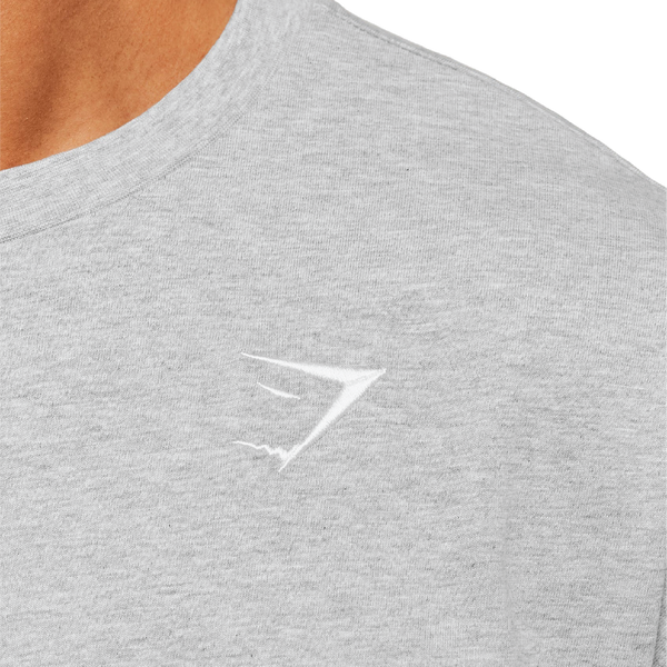Gymshark Crest Oversized T-Shirt - Light Grey
