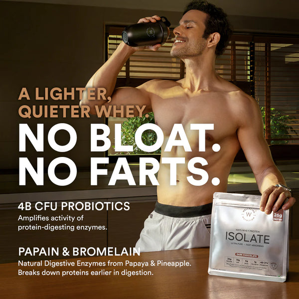 Whey Protein Isolate 26g | 1kg | 4B CFU Probiotics | Dark Chocolate