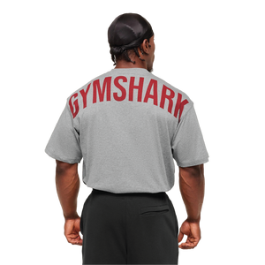Gymshark Power T-Shirt - Charcoal Core Marl/Sets Red
