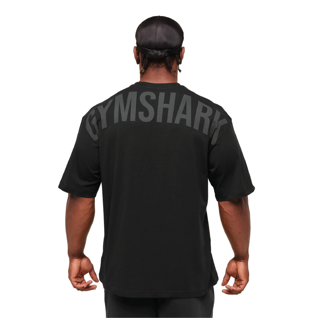 Gymshark Power T-Shirt - Black/Asphalt Grey