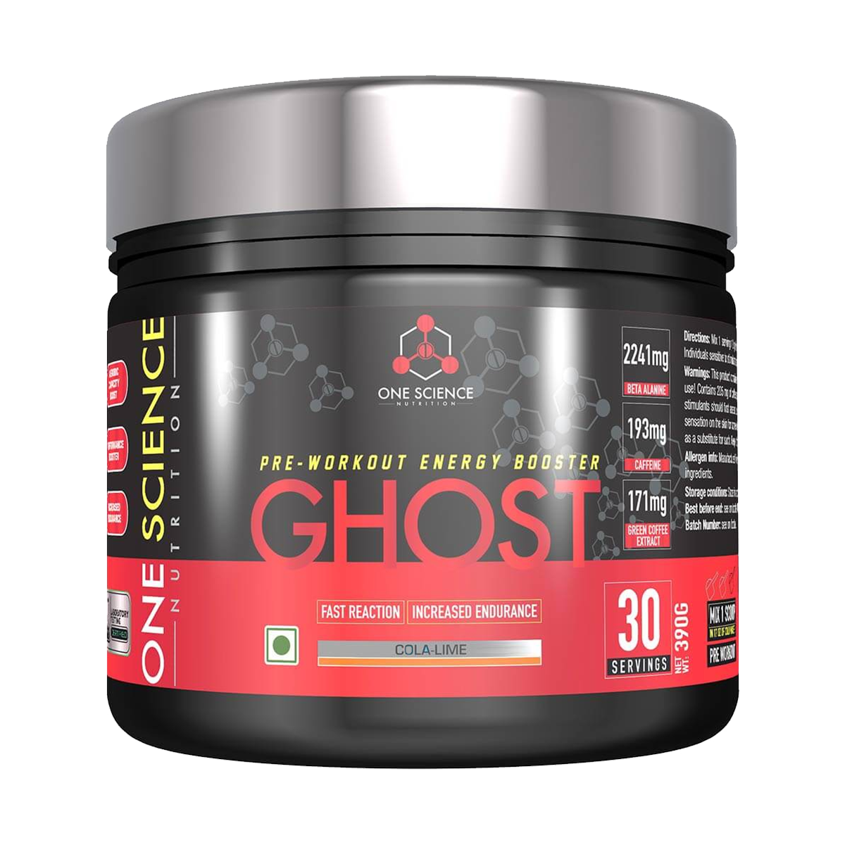 One Science Ghost Pre Workout, 390 g (0.85 lb), Cola Lime