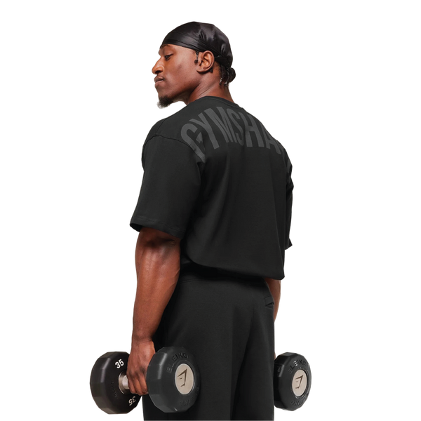 Gymshark Power T-Shirt - Black/Asphalt Grey