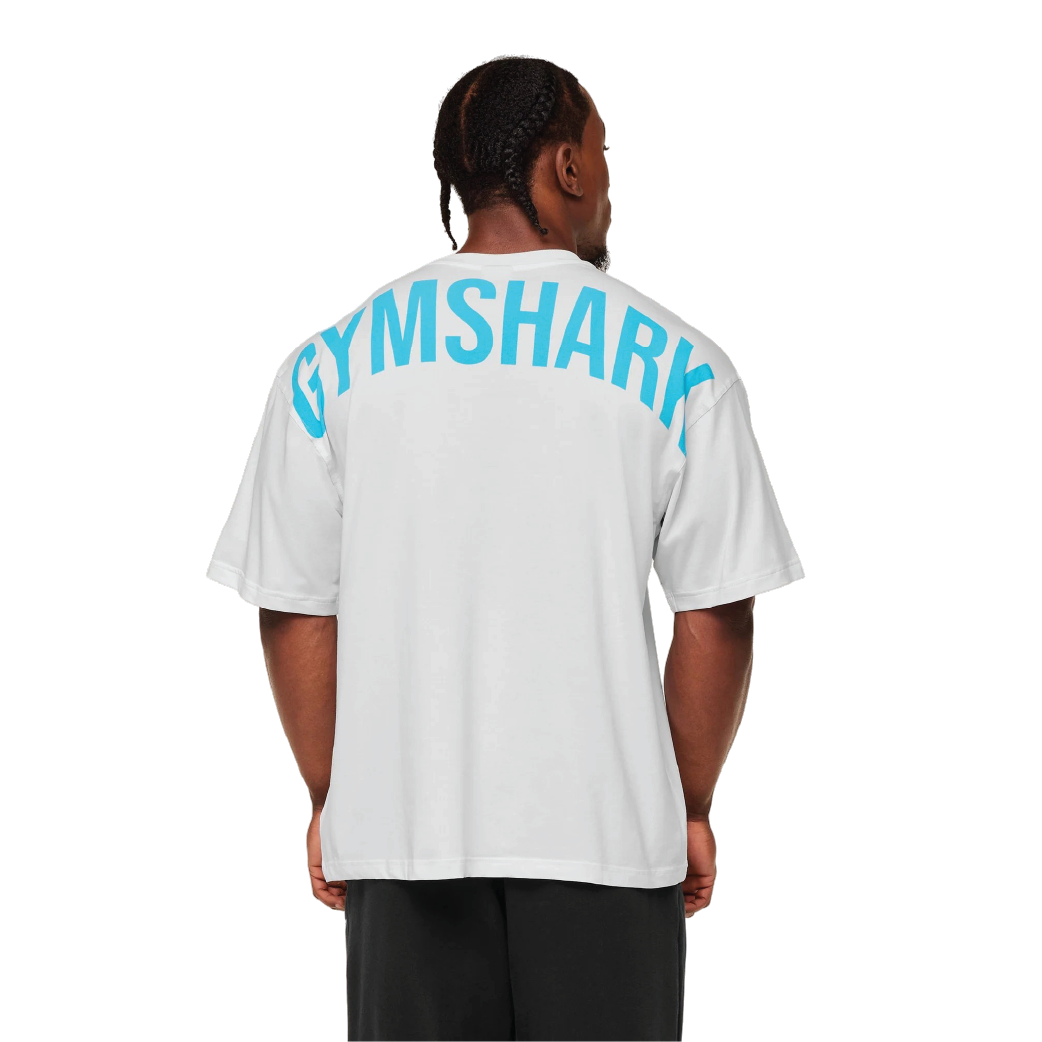 Gymshark Power T-Shirt - GS White/GS Brand Blue
