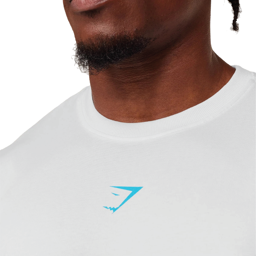 Gymshark Power T-Shirt - GS White/GS Brand Blue