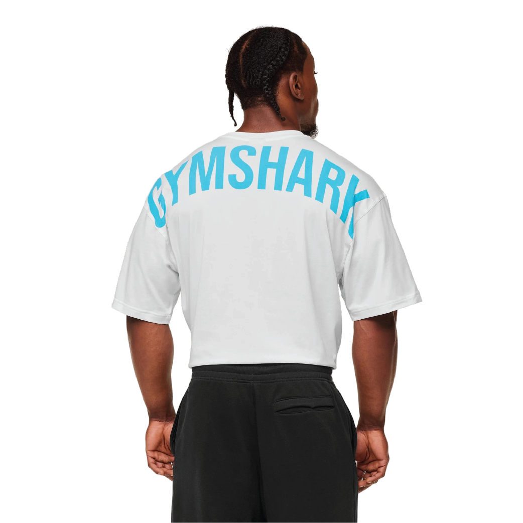 Gymshark Power T-Shirt - GS White/GS Brand Blue