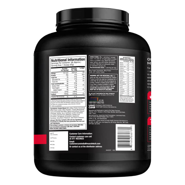 MuscleTech Nitro-Tech Whey Protein, 1.72kg (3.8lbs)