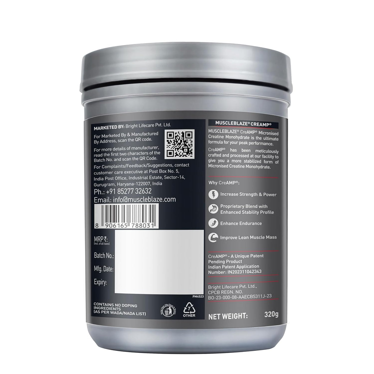 MuscleBlaze Creatine Monohydrate CreAMP