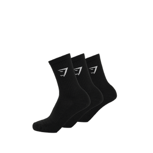 Gymshark Performance Crew Socks 3pk - GS Black