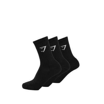 Gymshark Performance Crew Socks 3pk - GS Black
