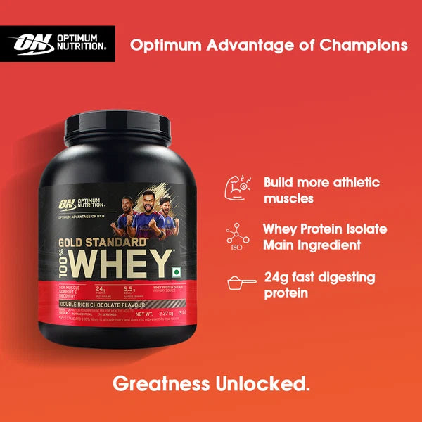 Gold Standard 100% Whey Protein Powder | Double Rich Chocolate | 5 lbs