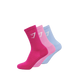 Gymshark Crew Socks 3pk - Chilled Blue/Focus Pink/Super-Set Pink