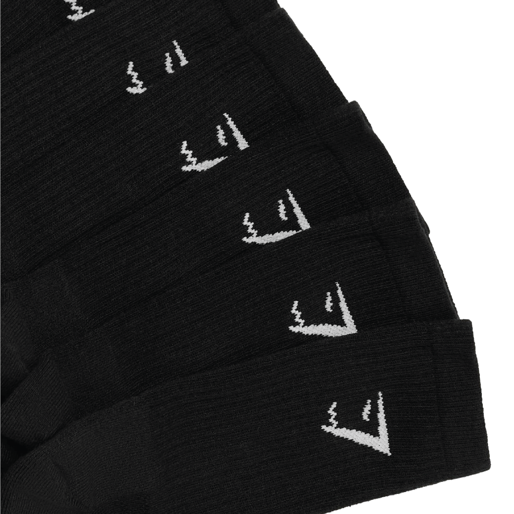 Gymshark Crew Socks 6pk - GS Black