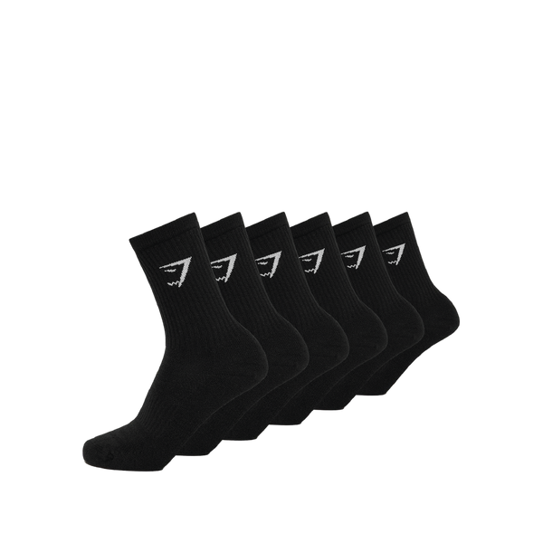 Gymshark Crew Socks 6pk - GS Black