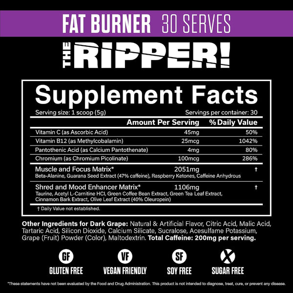 JNX SPORTS The Ripper Thermogenic Pre Workout Powder, 30 Servings