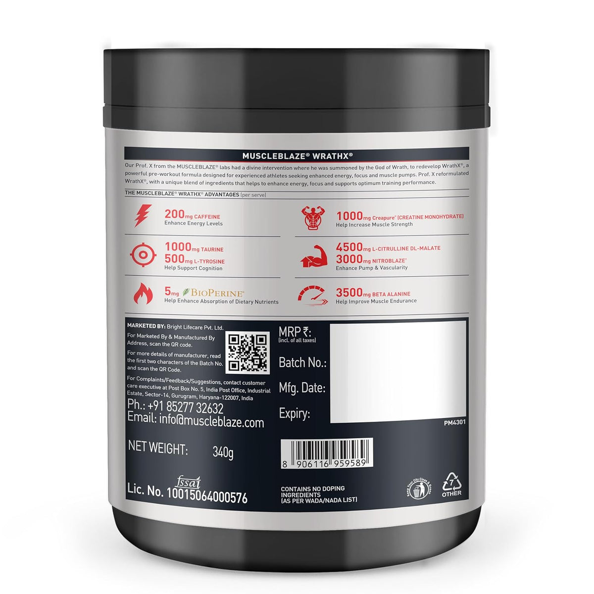 MuscleBlaze Pre Workout WrathX