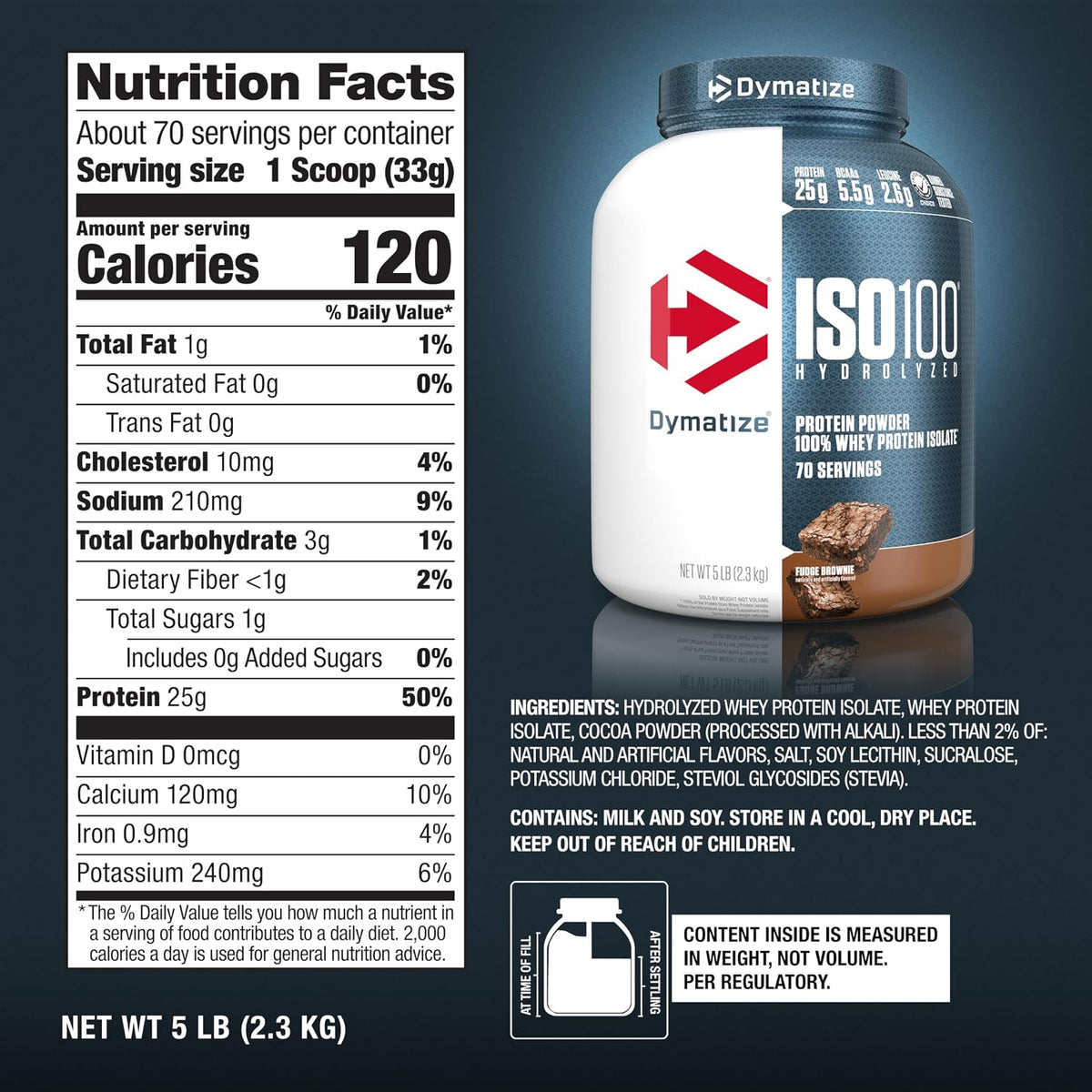 Dymatize Nutrition ISO 100 5 lbs Whey Protein