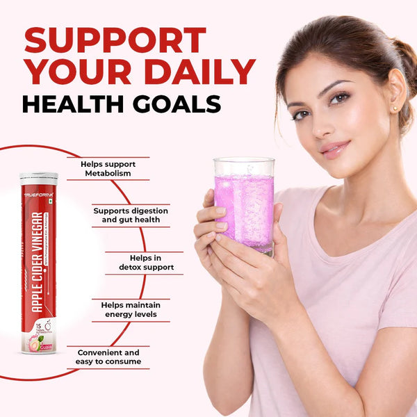 Trueforma® Apple Cider Vinegar with Pomegranate Extract & Moringa | Effervescent Tablets