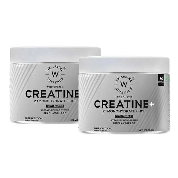 Creatine Monohydrate + HCL | 100g | 300mg Taurine | Unflavoured