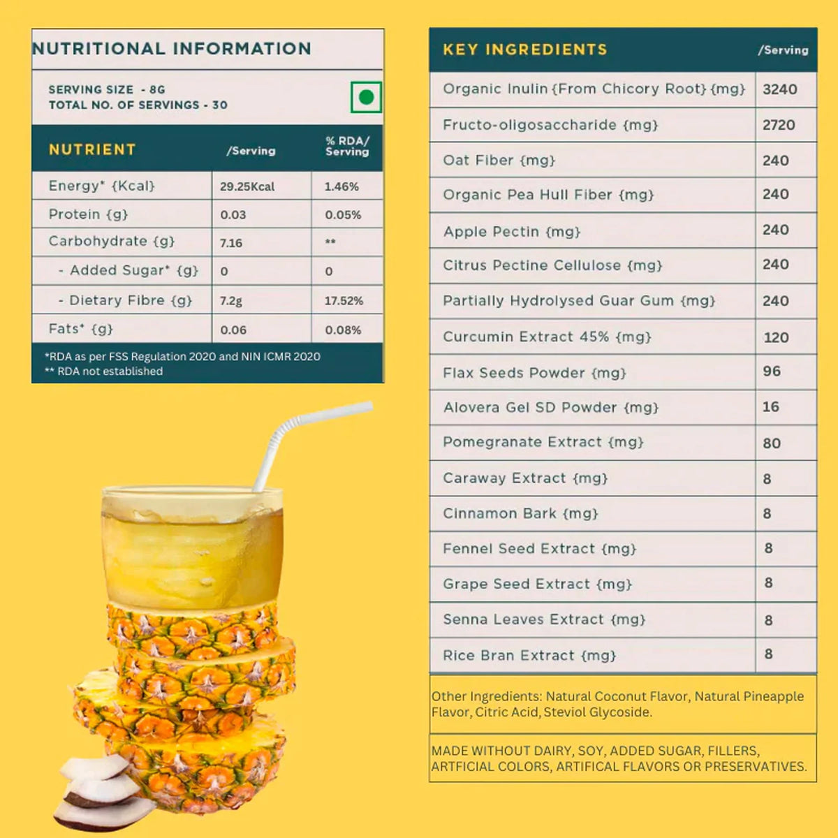 Daily Fiber | Pina Colada Flavour