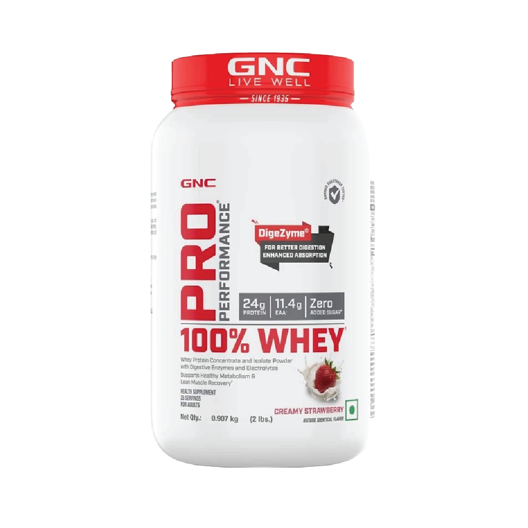 GNC Pro Performance 100% Whey | Creamy Stawberry | 907g