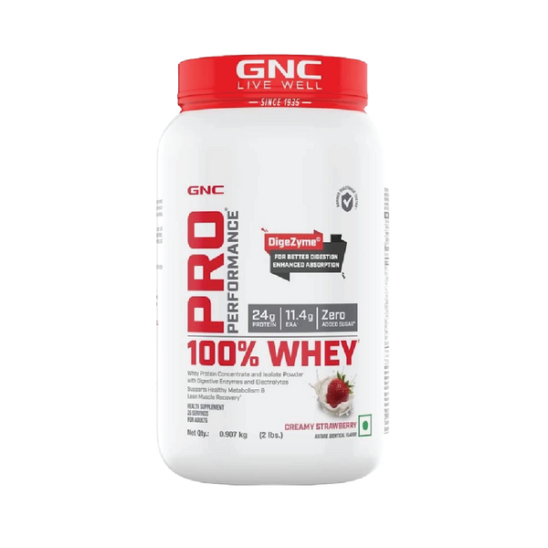 GNC Pro Performance 100% Whey | Creamy Stawberry | 907g