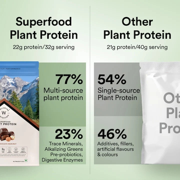 Plant Protein 22g | 500g | 3B CFU Probiotics | Dark Chocolate Hazelnut