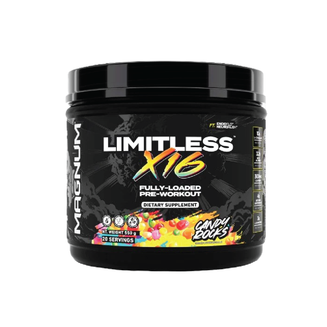 Magnum Limitless X16 Pre-Workout Powder, Grape Splash, 40 Servings