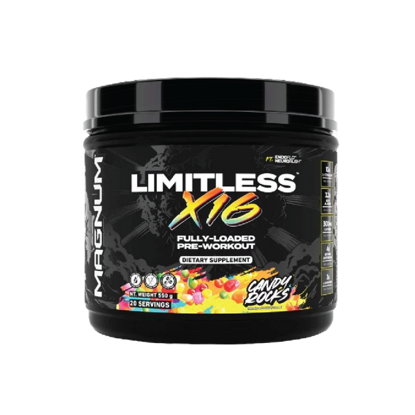 Magnum Limitless X16 Pre-Workout Powder, Grape Splash, 40 Servings