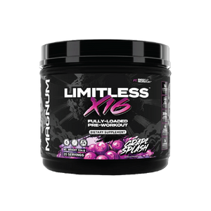 Magnum Limitless X16 Pre-Workout Powder, Grape Splash, 40 Servings