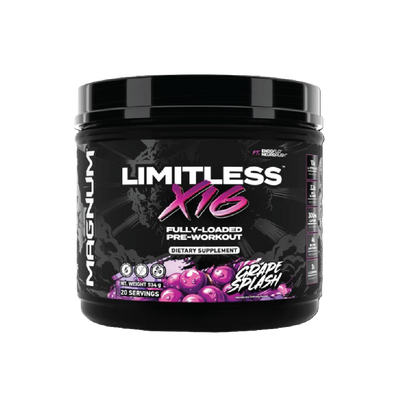 Magnum Limitless X16 Pre-Workout Powder, Grape Splash, 40 Servings