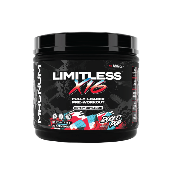 Magnum Limitless X16 Pre-Workout Powder, Grape Splash, 40 Servings