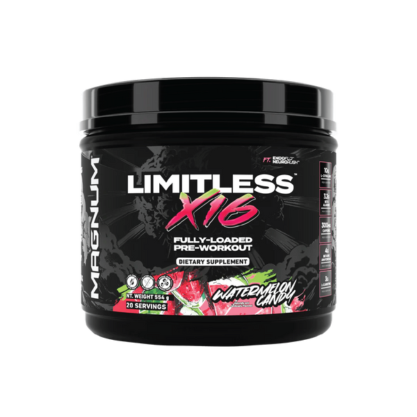 Magnum Limitless X16 Pre-Workout Powder, Grape Splash, 40 Servings