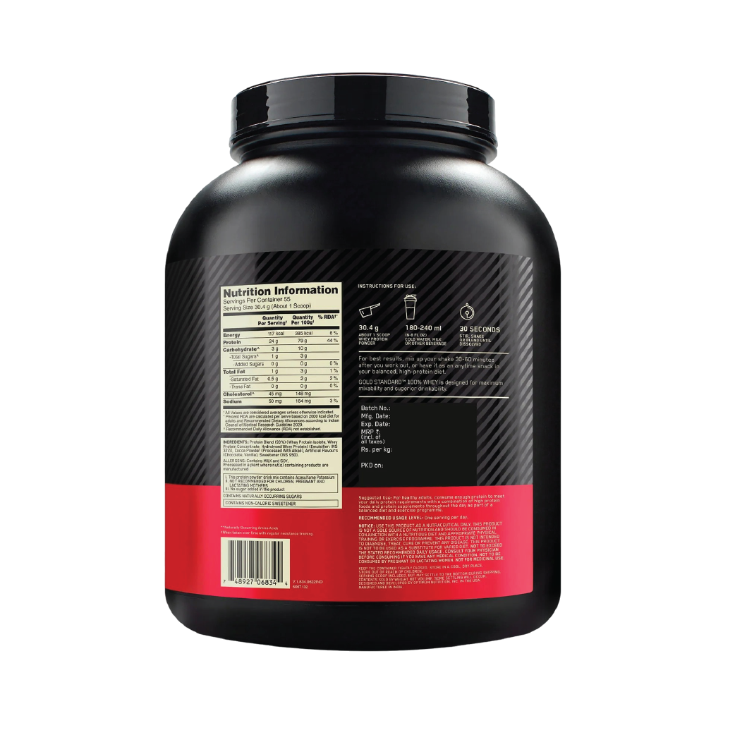 Gold Standard 100% Whey Protein Powder | Double Rich Chocolate | 1.7 kg